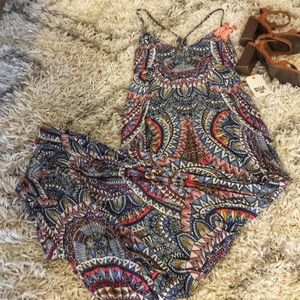 Billabong Places to Be Blue Print Maxi Dress